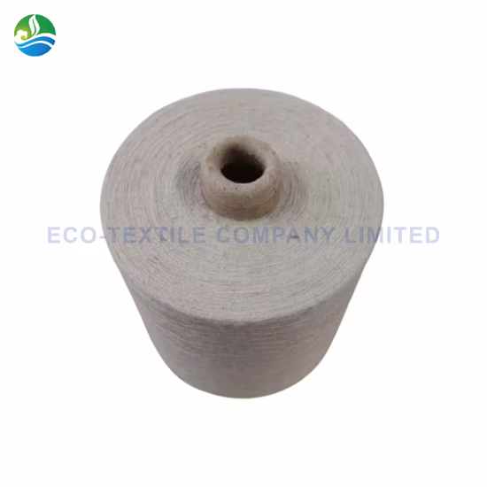 Hilo hilado húmedo de fibra vegetal de cáñamo natural blanco blanqueado para tejer